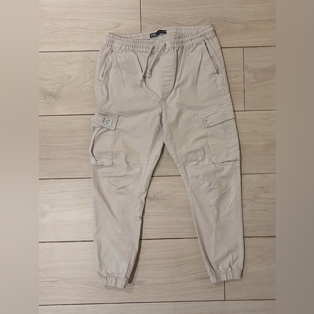 Zara Men's Cargo Pants - Light Beige